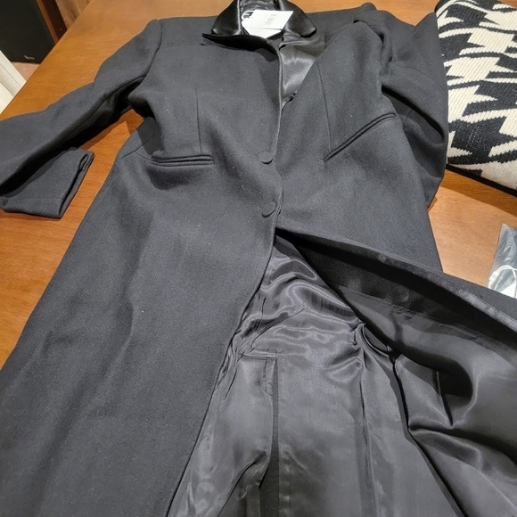 Anine Bing Selena Long Coat Black L NWT - Picture 4 of 11